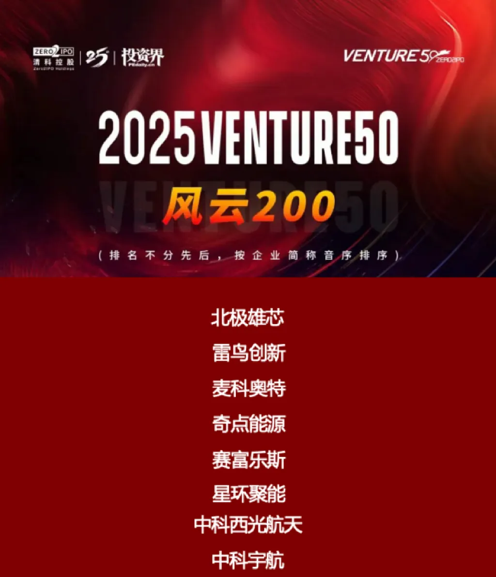 喜報(bào) || 西安投資控股8家被投企業(yè)榮登2025 VENTURE50榜單